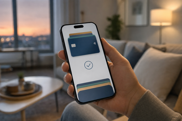 Ein E-Wallet auf einem Smartphone.